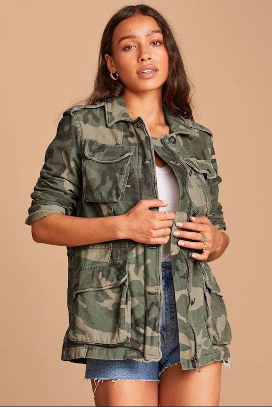 Free People Not Your Brother’s Surplus Camo Military Utility Jacket Size XS